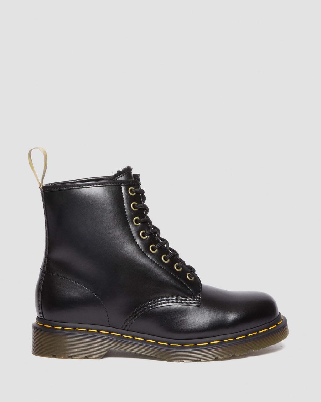 Dámské Šněrovací Boty Dr Martens Vegan 1460 Faux Fur Lined Černé | 20314281