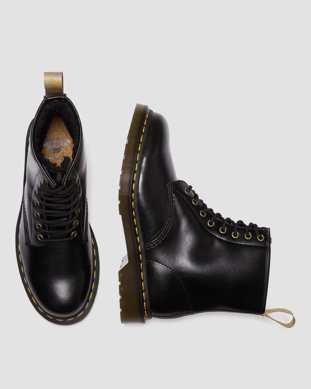 Dámské Šněrovací Boty Dr Martens Vegan 1460 Faux Fur Lined Černé | 20314281