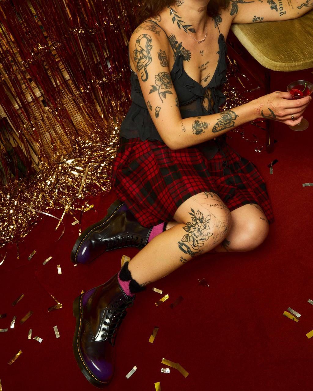 Dámské Šněrovací Boty Dr Martens Vegan 1460 Černé | 57745022