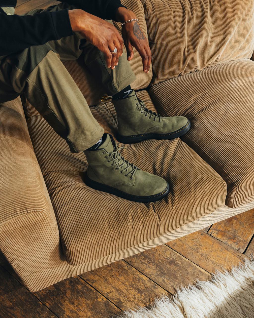 Pánské Boty Dr Martens Crewson Nubuck Leather Everyday Olivy Zelené | 37434109