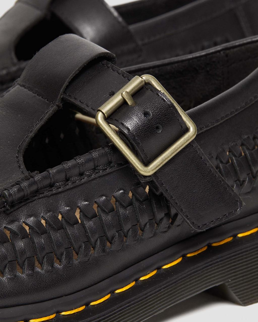 Pánské Boty Mary Jane Dr Martens Adrian T-Bar Leather Černé | 99402952