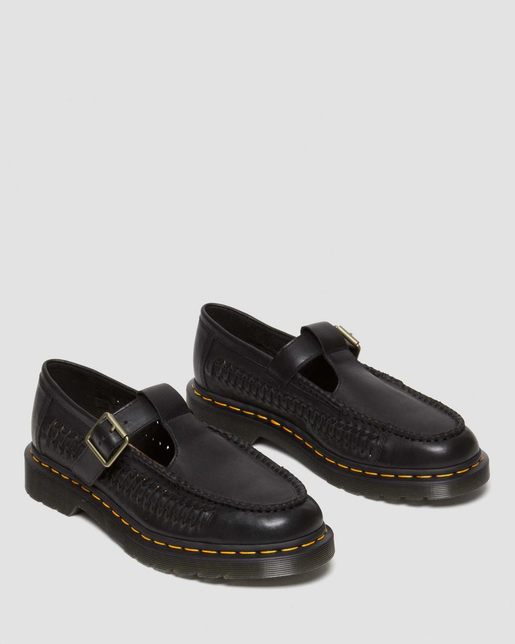 Pánské Boty Mary Jane Dr Martens Adrian T-Bar Leather Černé | 99402952