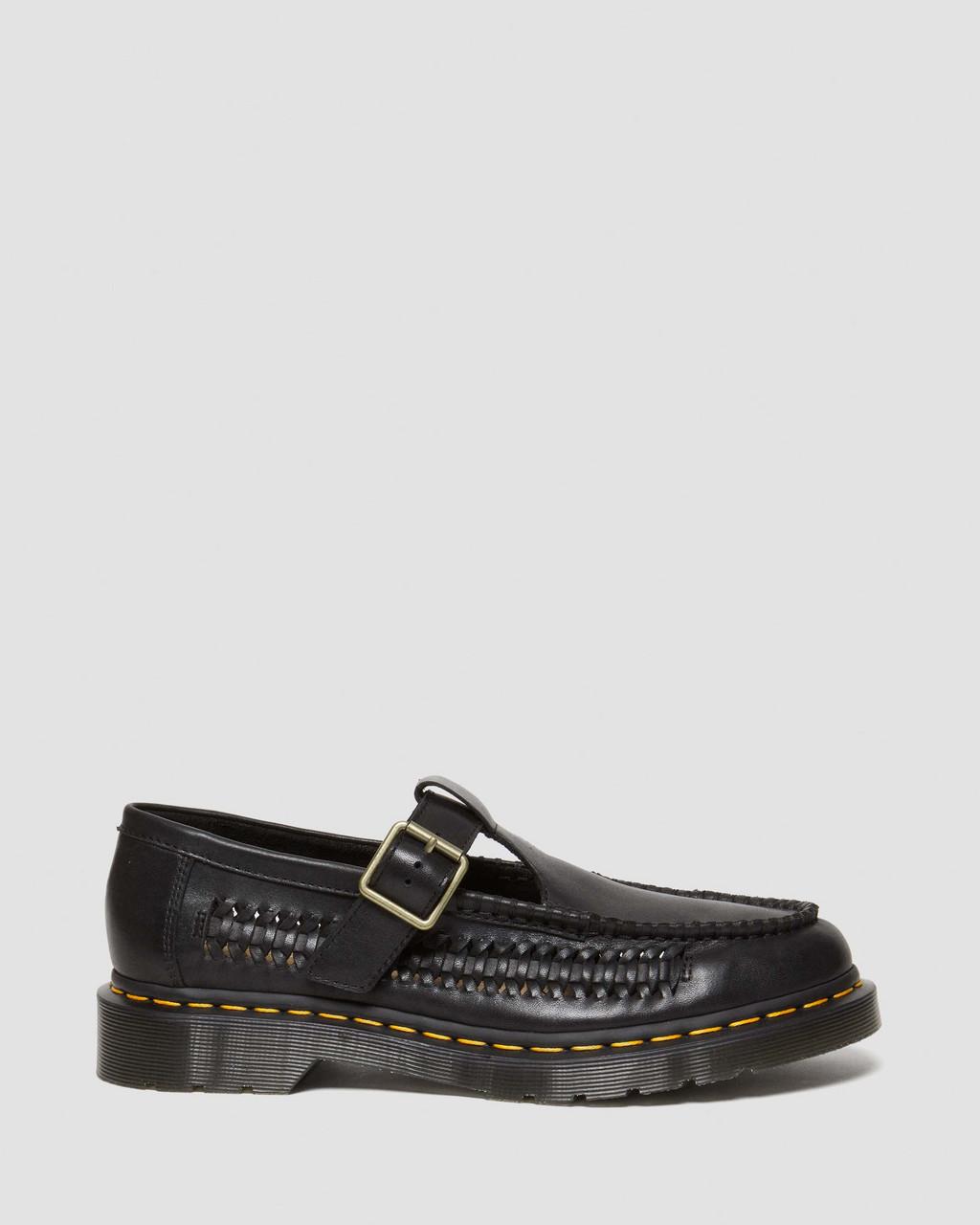 Pánské Boty Mary Jane Dr Martens Adrian T-Bar Leather Černé | 99402952