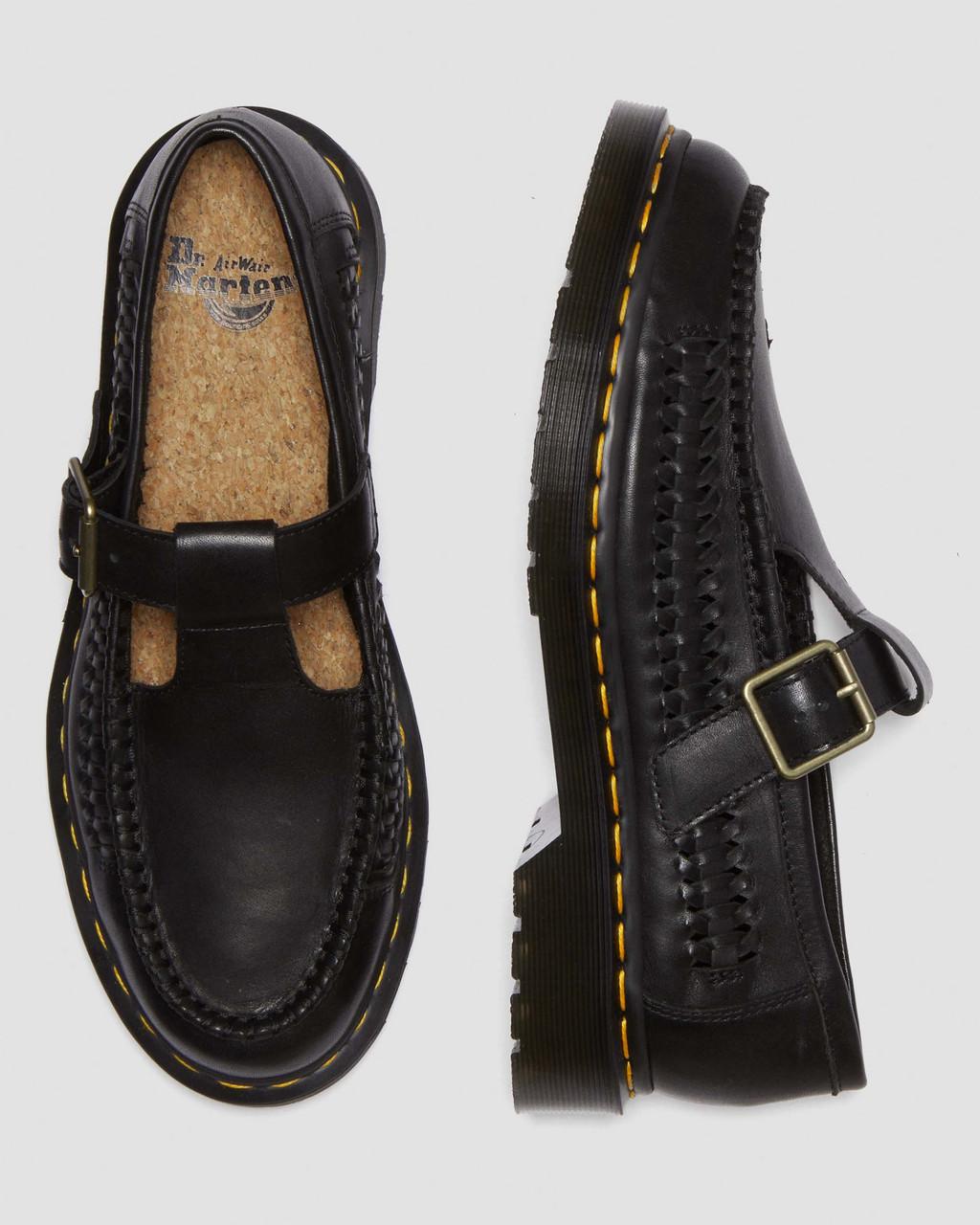 Pánské Boty Mary Jane Dr Martens Adrian T-Bar Leather Černé | 99402952