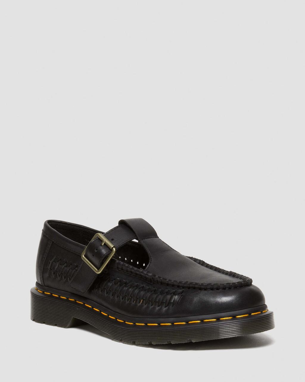Pánské Boty Mary Jane Dr Martens Adrian T-Bar Leather Černé | 99402952