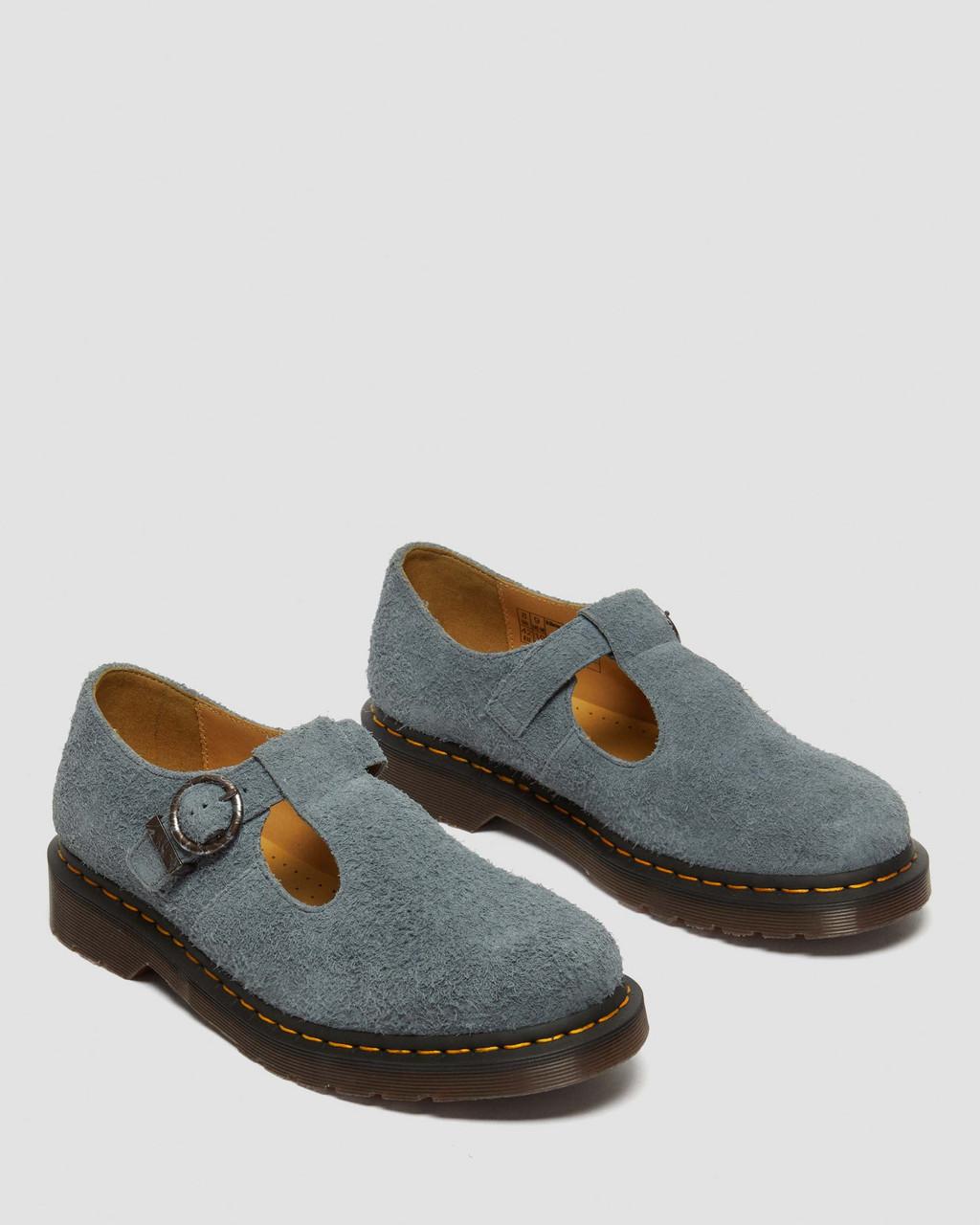 Pánské Boty Mary Jane Dr Martens T-Bar Suede Šedé | 91415823