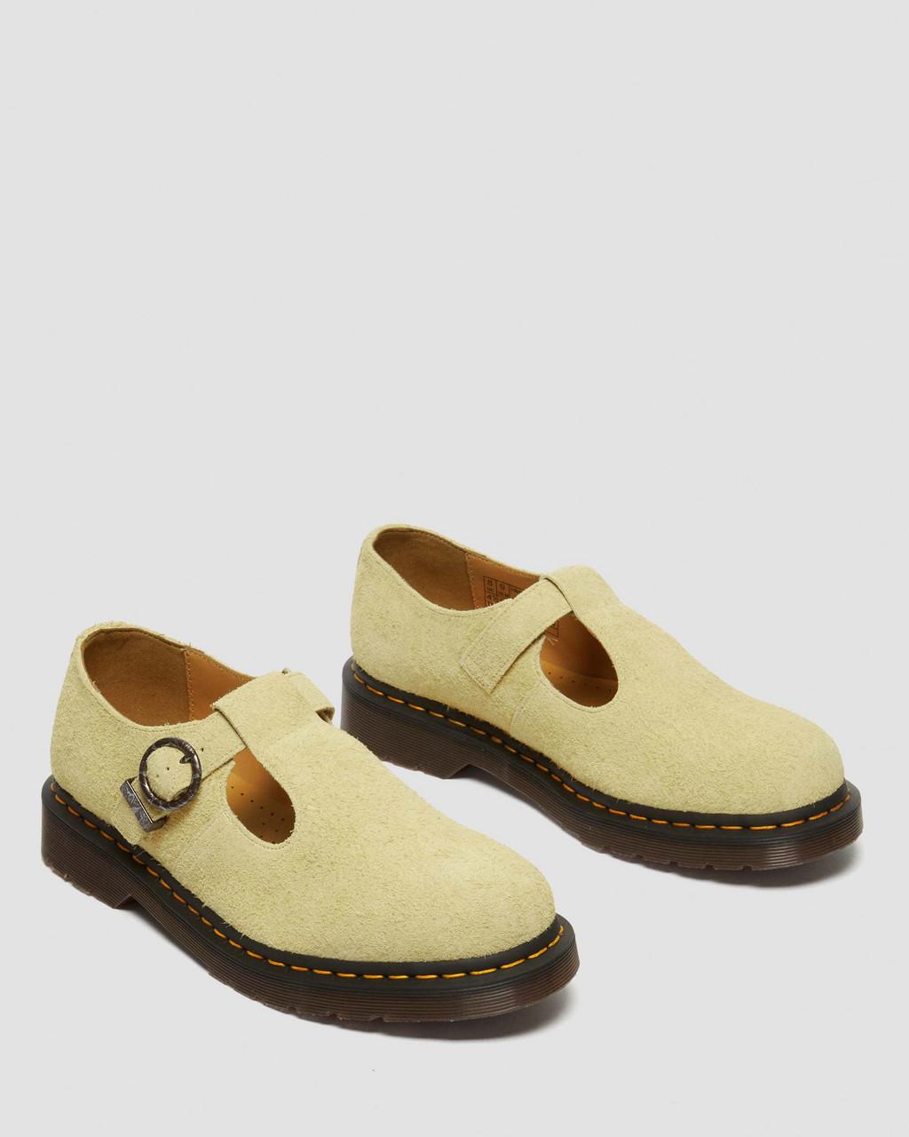 Pánské Boty Mary Jane Dr Martens T-Bar Suede Žluté | 40041817