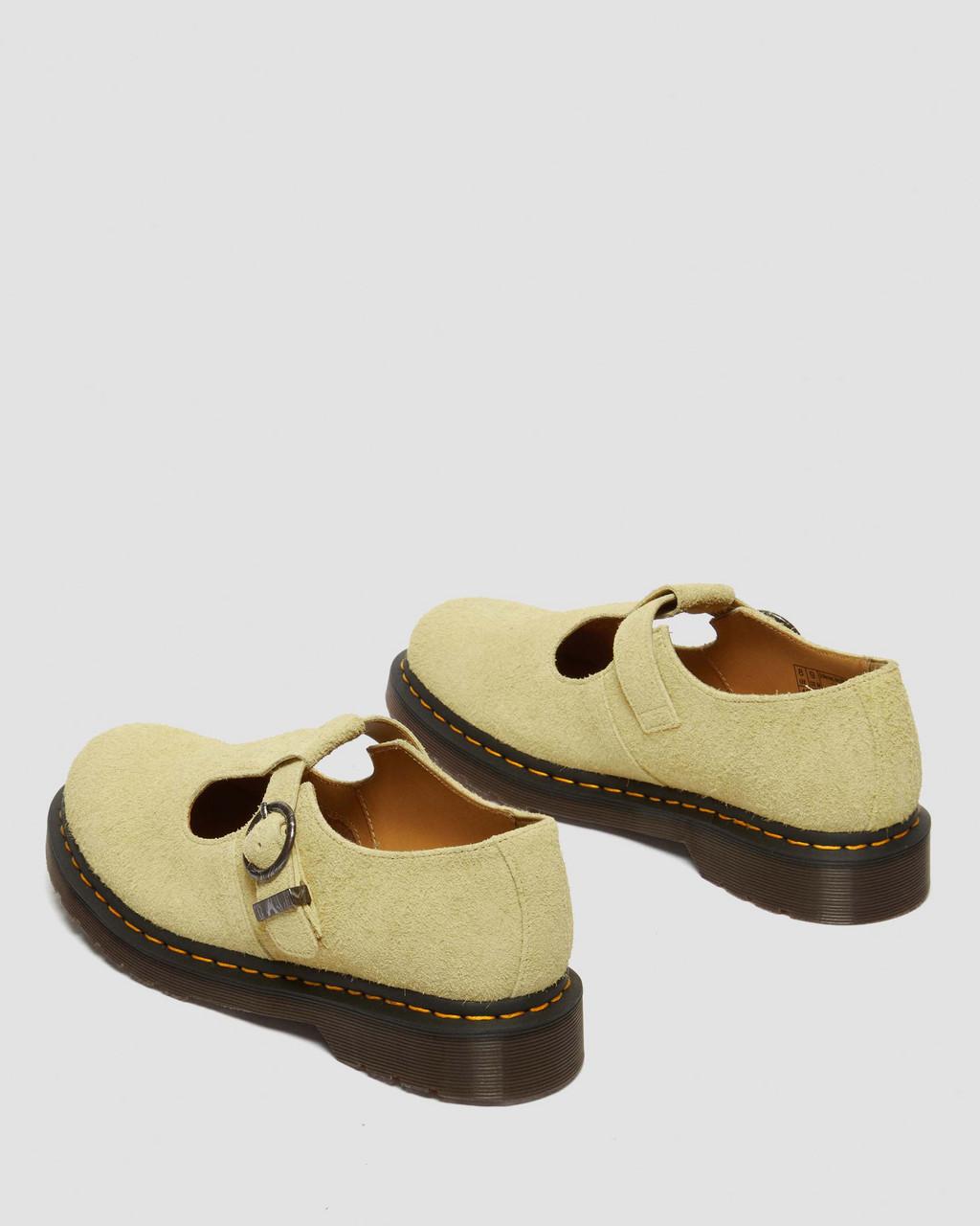 Pánské Boty Mary Jane Dr Martens T-Bar Suede Žluté | 40041817