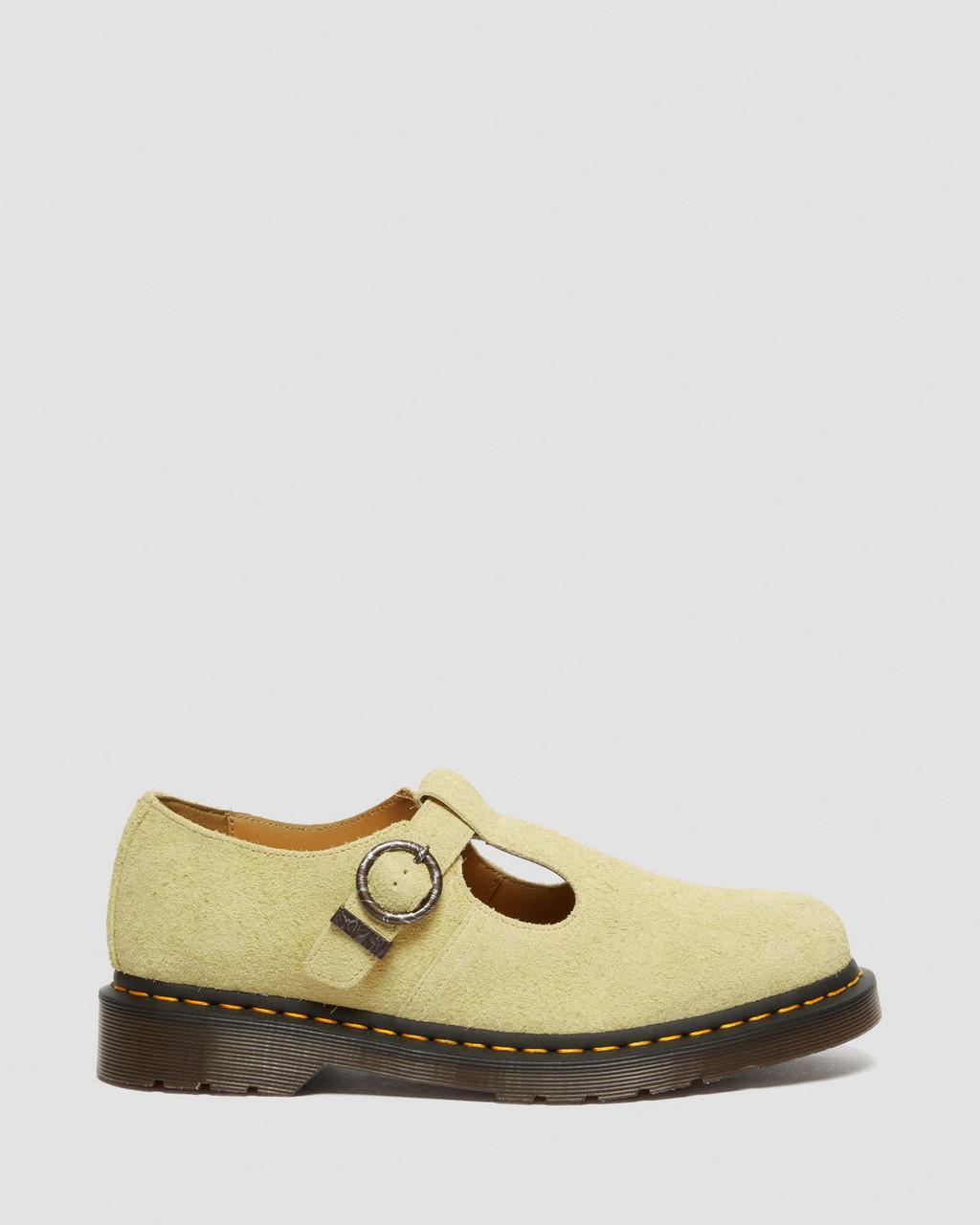 Pánské Boty Mary Jane Dr Martens T-Bar Suede Žluté | 40041817