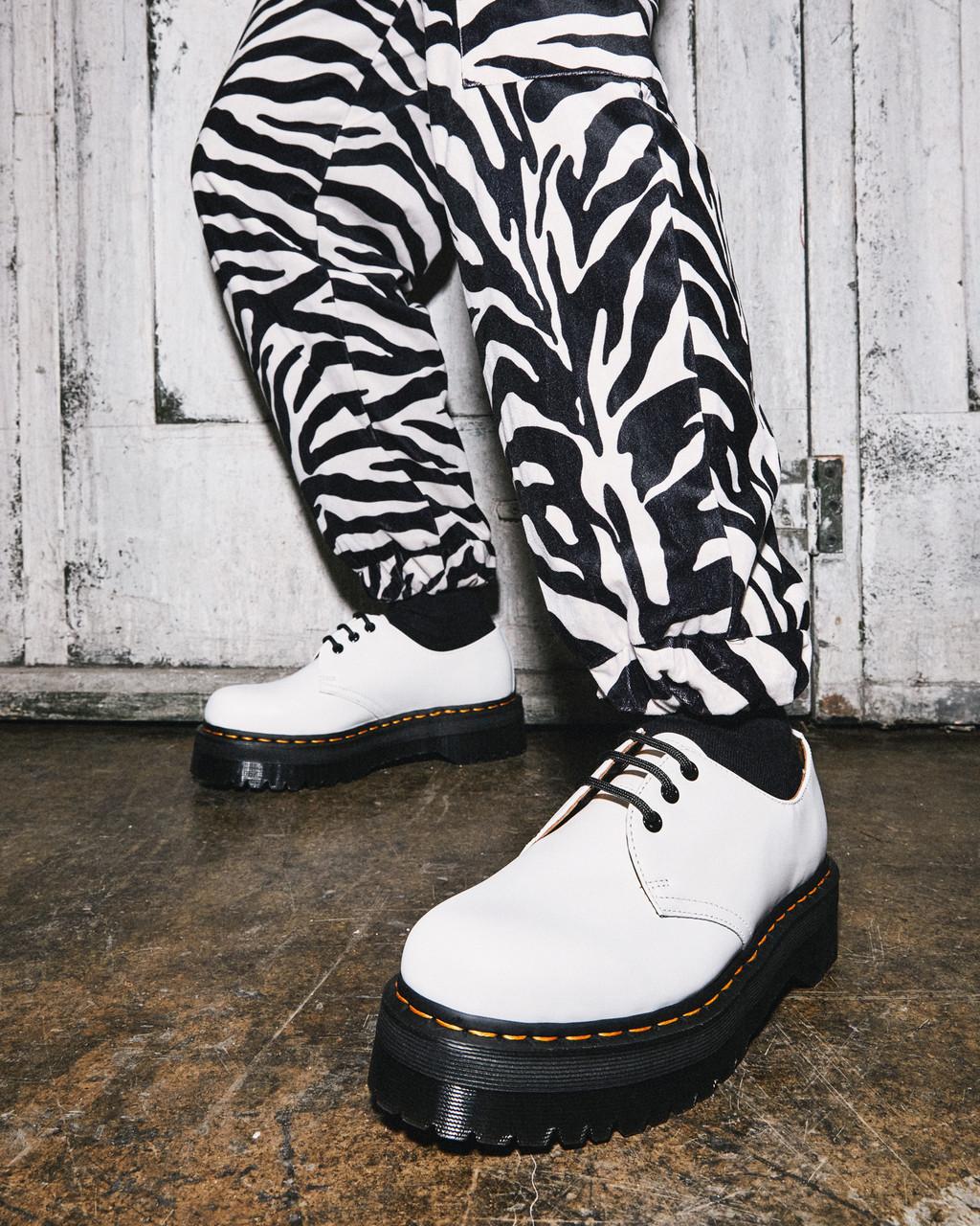 Pánské Boty Na Platformy Dr Martens 1461 Smooth Leather Bílé | 40069563