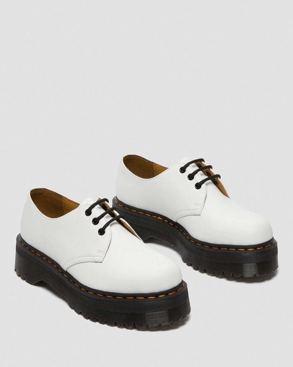 Pánské Boty Na Platformy Dr Martens 1461 Smooth Leather Bílé | 40069563