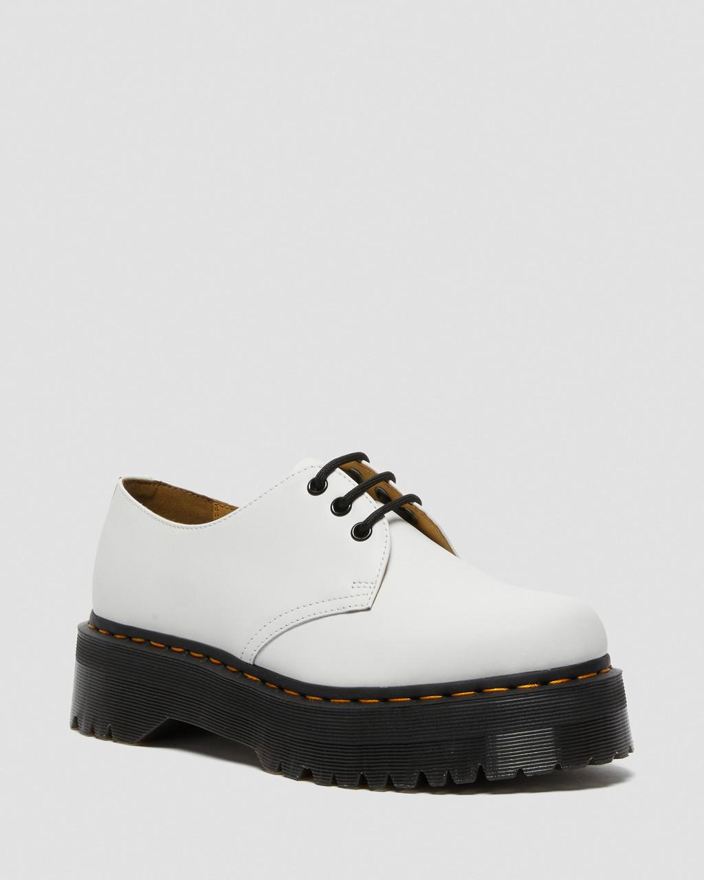 Pánské Boty Na Platformy Dr Martens 1461 Smooth Leather Bílé | 40069563