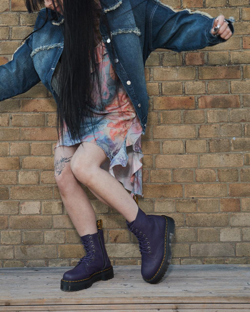 Pánské Boty na Platformy Dr Martens Jadon III Pisa Leather Fialové | 81391348
