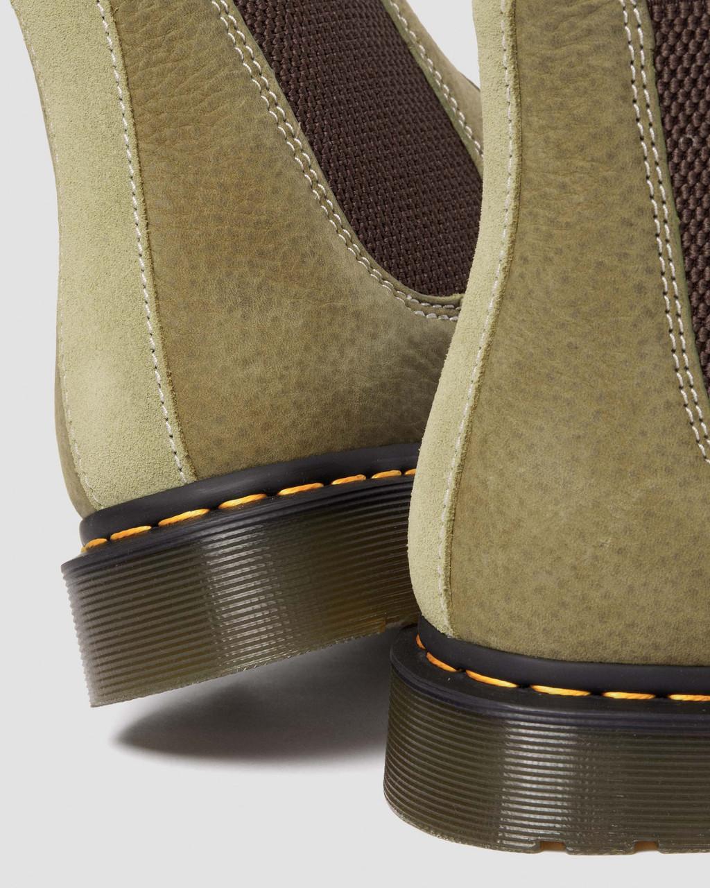 Pánské Chelsea Boty Dr Martens 2976 Tumbled Nubuck Leather Olivy Zelené | 30070798