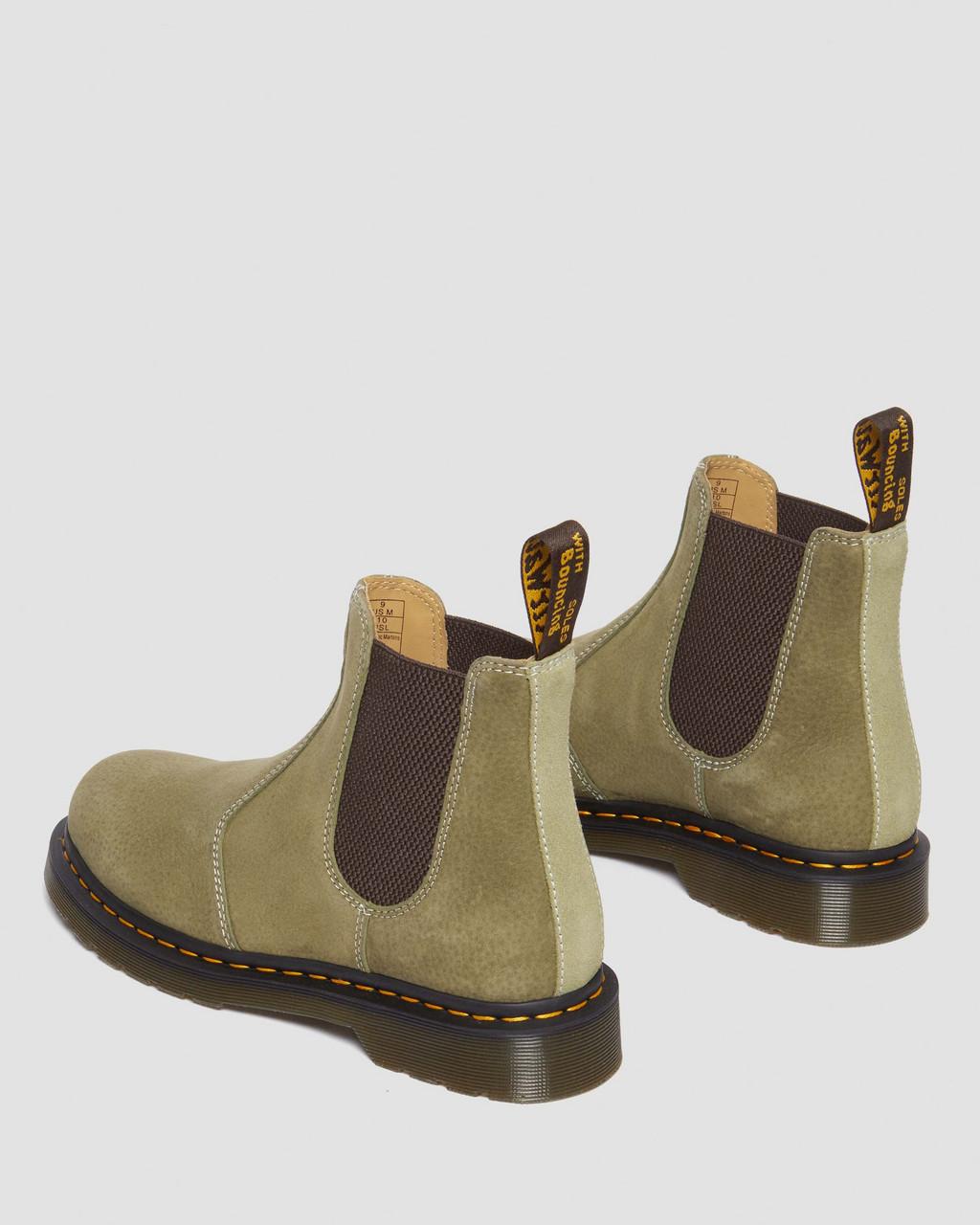 Pánské Chelsea Boty Dr Martens 2976 Tumbled Nubuck Leather Olivy Zelené | 30070798