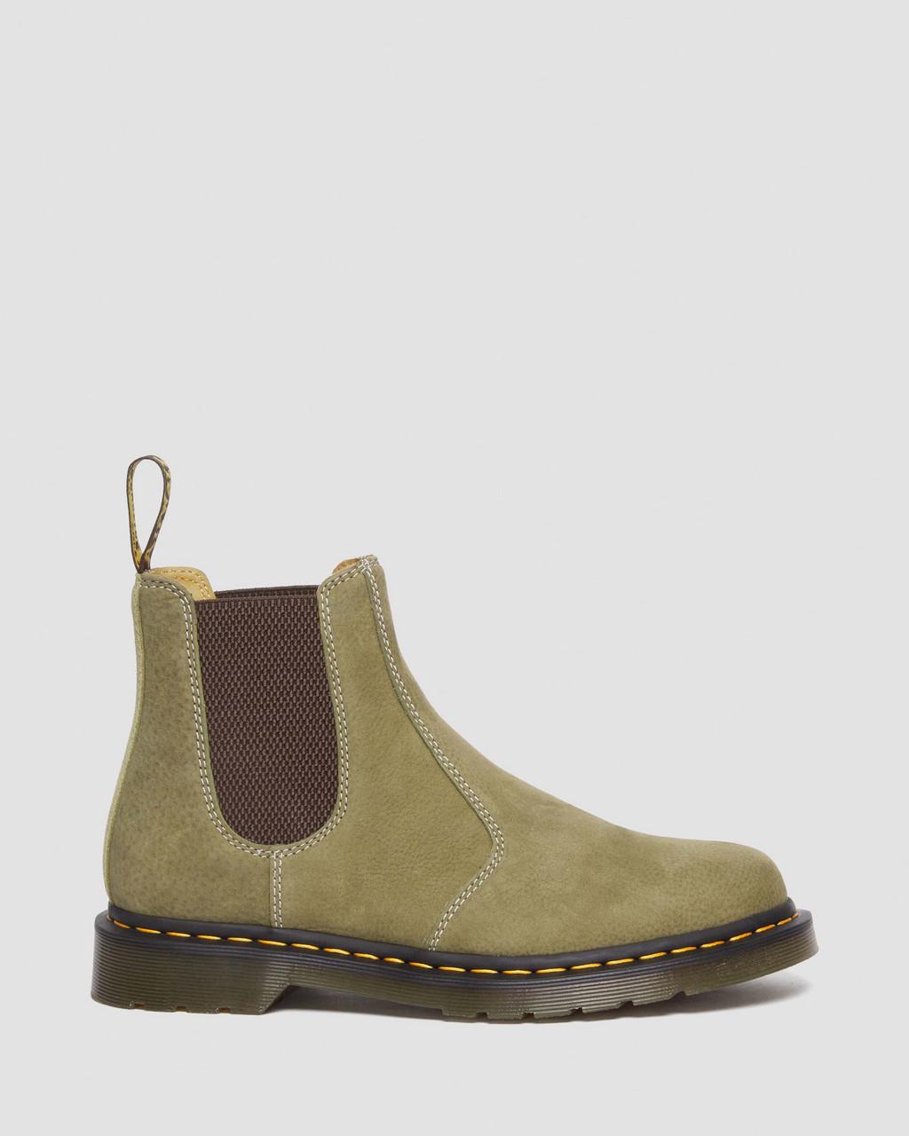 Pánské Chelsea Boty Dr Martens 2976 Tumbled Nubuck Leather Olivy Zelené | 30070798