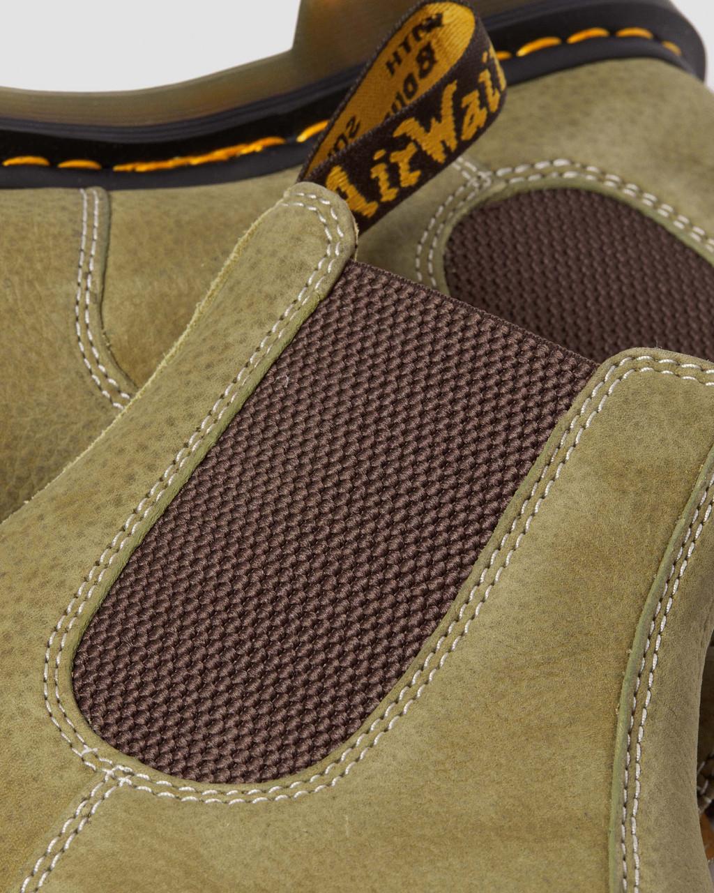 Pánské Chelsea Boty Dr Martens 2976 Tumbled Nubuck Leather Olivy Zelené | 30070798