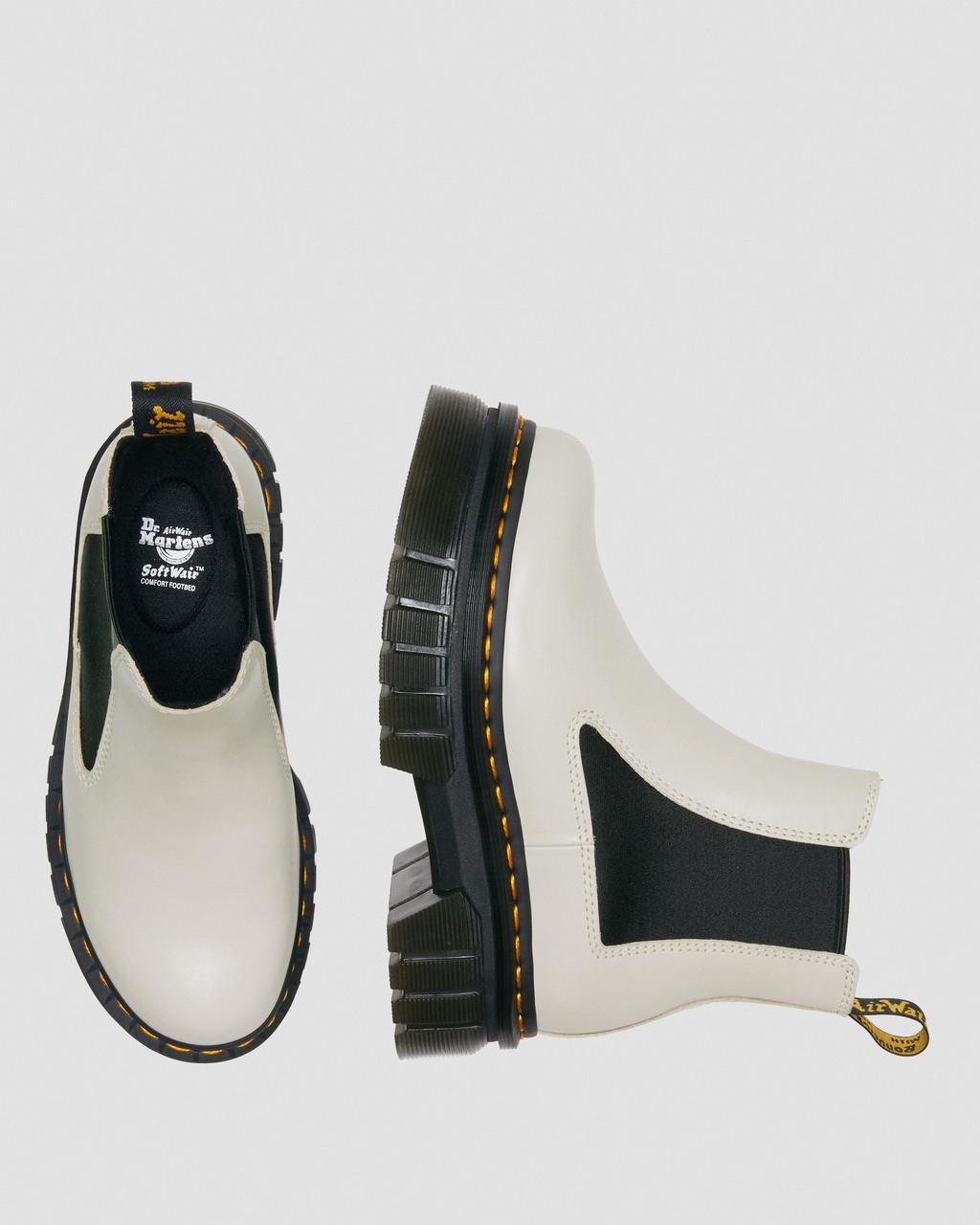 Pánské Chelsea Boty Dr Martens Audrick Nappa Leather Platform Bílé | 50488392