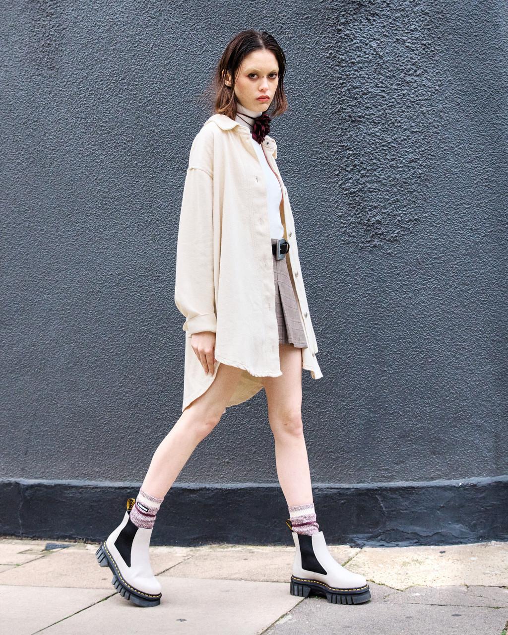 Pánské Chelsea Boty Dr Martens Audrick Nappa Leather Platform Bílé | 50488392