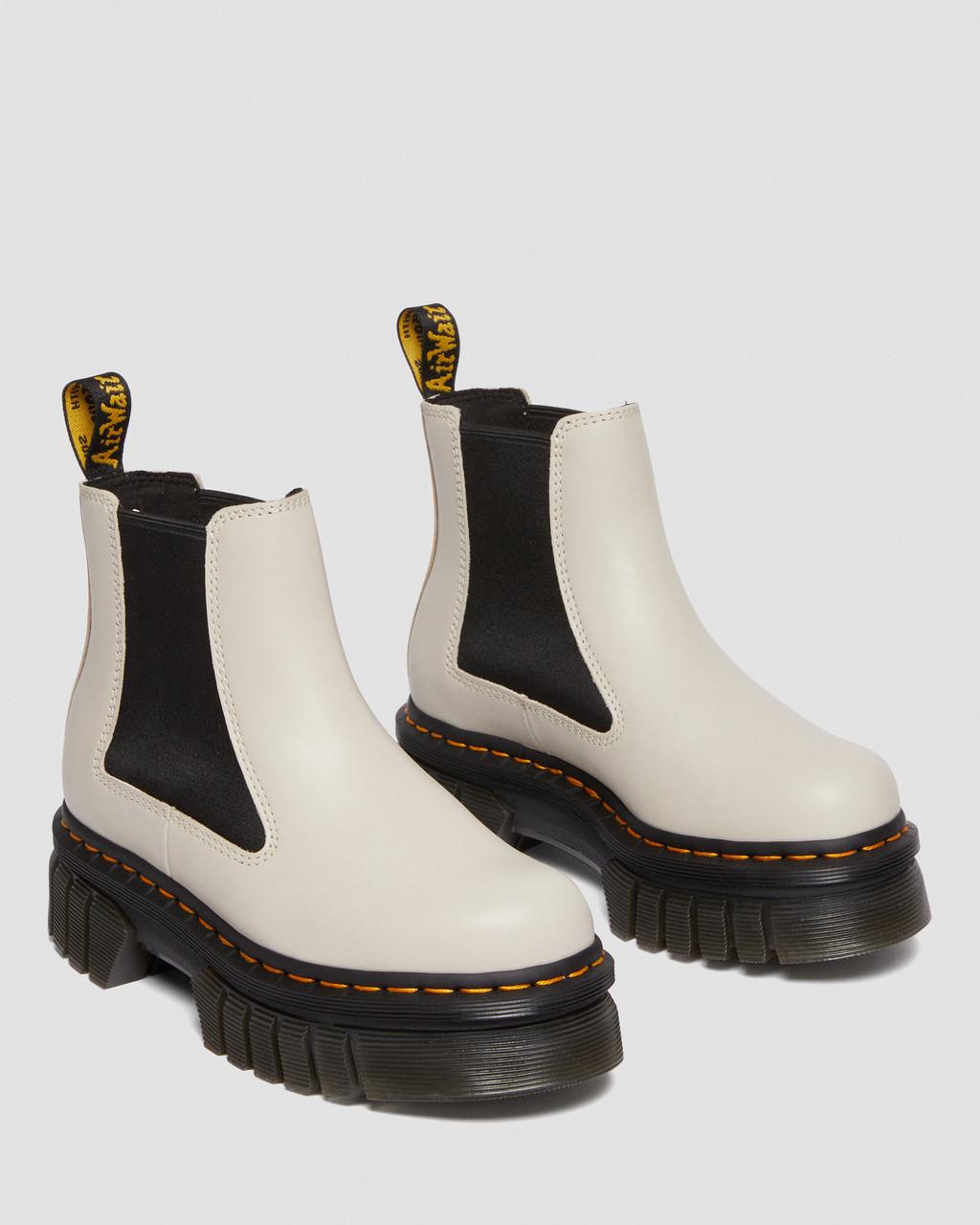 Pánské Chelsea Boty Dr Martens Audrick Nappa Leather Platform Bílé | 50488392