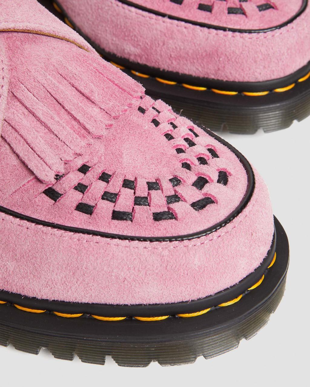 Pánské Creepers Boty Dr Martens Ramsey Suede Kiltie Buckle Růžové | 95076388