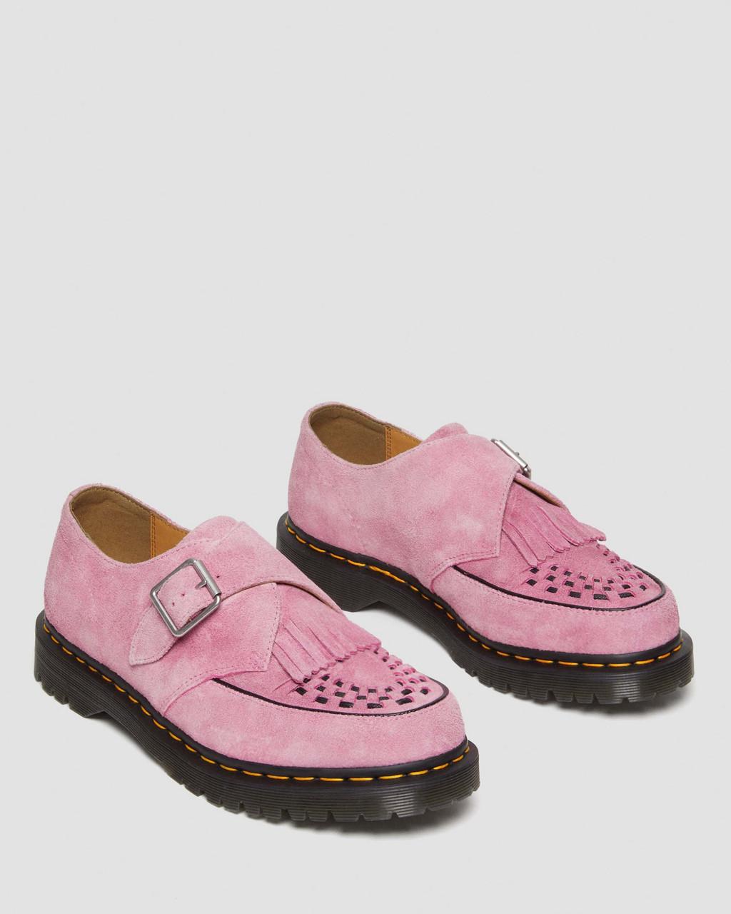 Pánské Creepers Boty Dr Martens Ramsey Suede Kiltie Buckle Růžové | 95076388