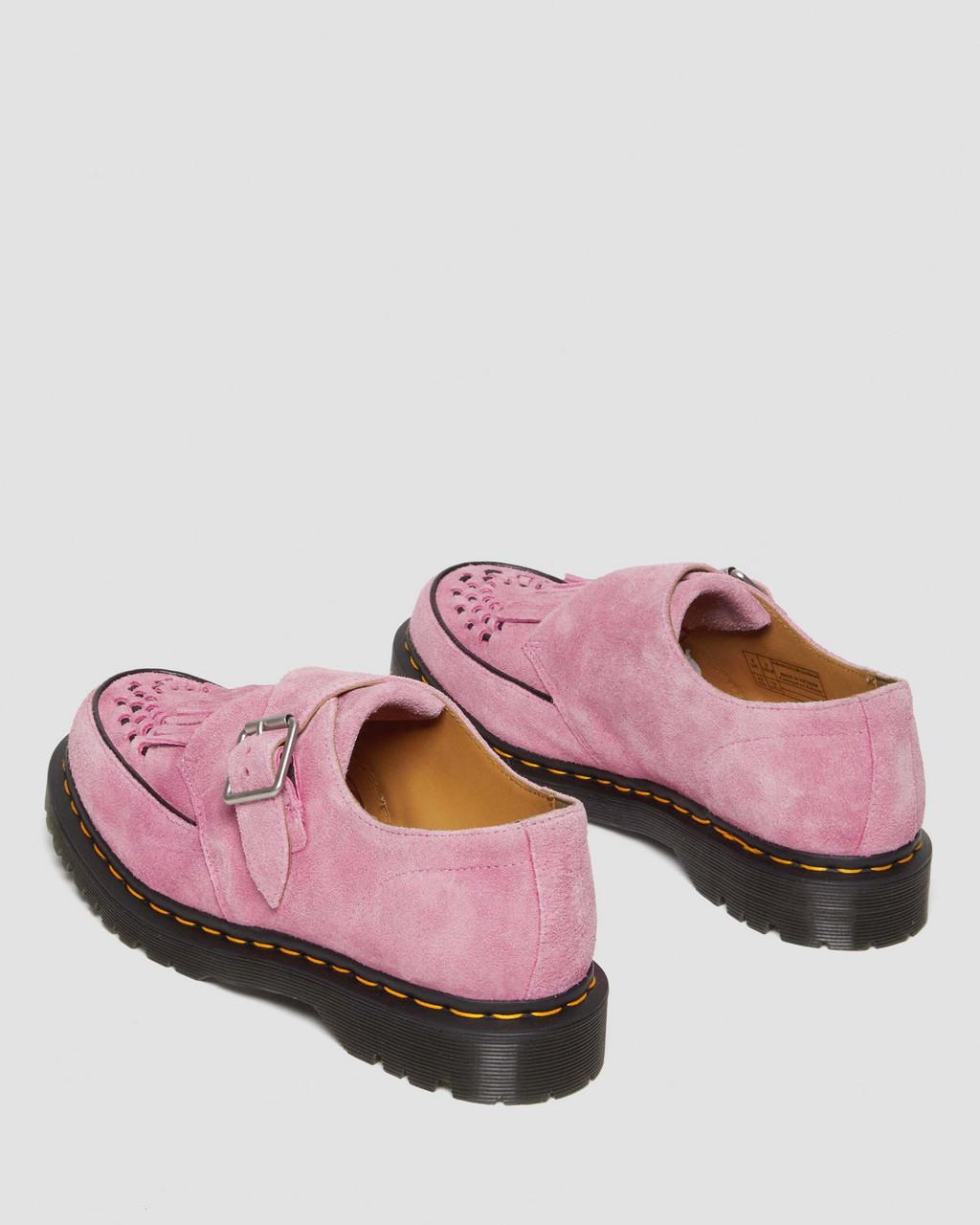 Pánské Creepers Boty Dr Martens Ramsey Suede Kiltie Buckle Růžové | 95076388