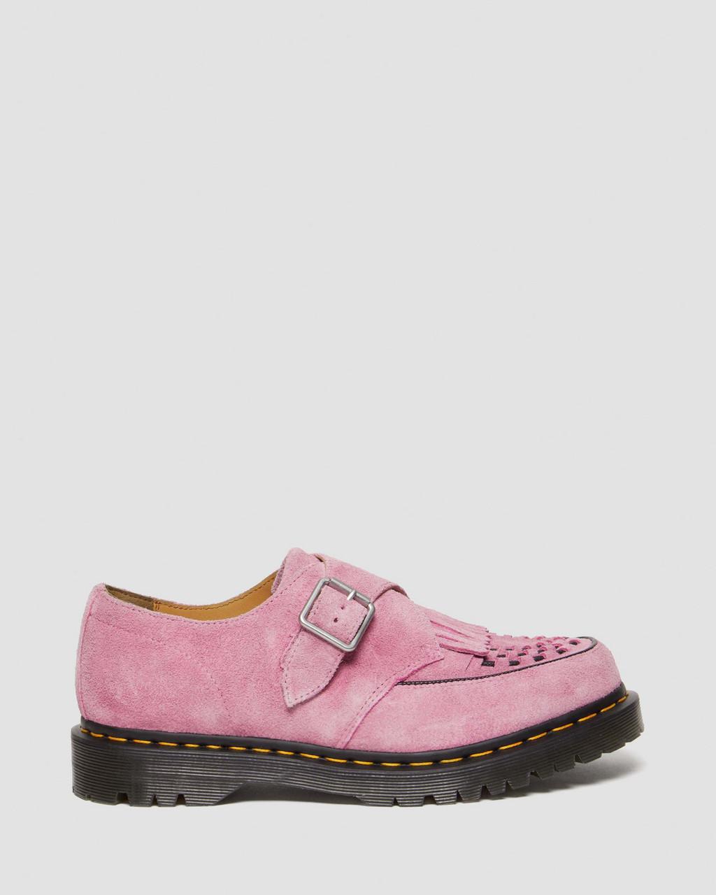 Pánské Creepers Boty Dr Martens Ramsey Suede Kiltie Buckle Růžové | 95076388
