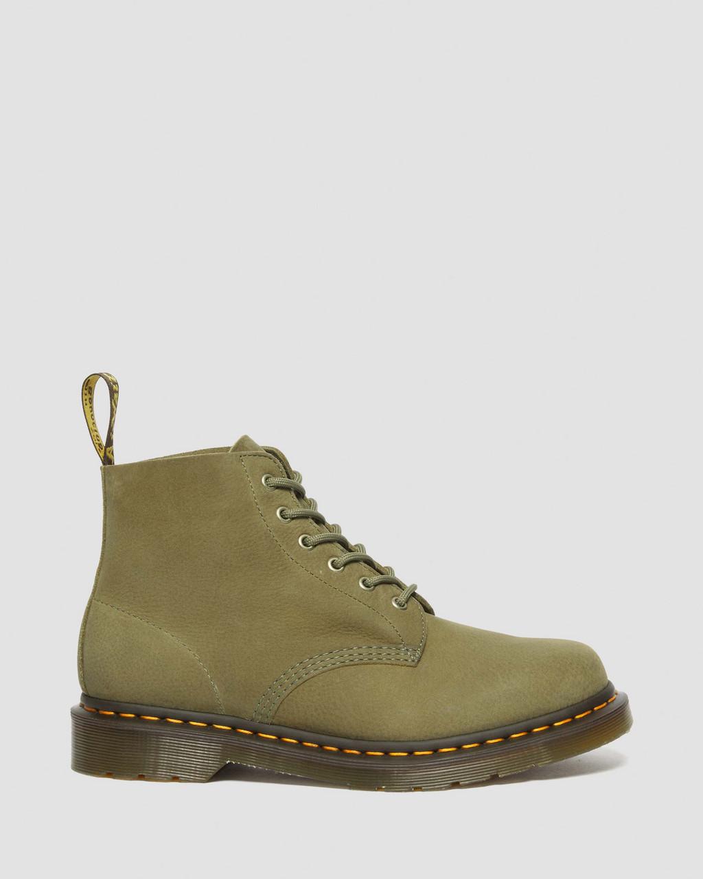 Pánské Kotníkové Boty Dr Martens 101 Tumbled Nubuck Leather Olivy Zelené | 79053015