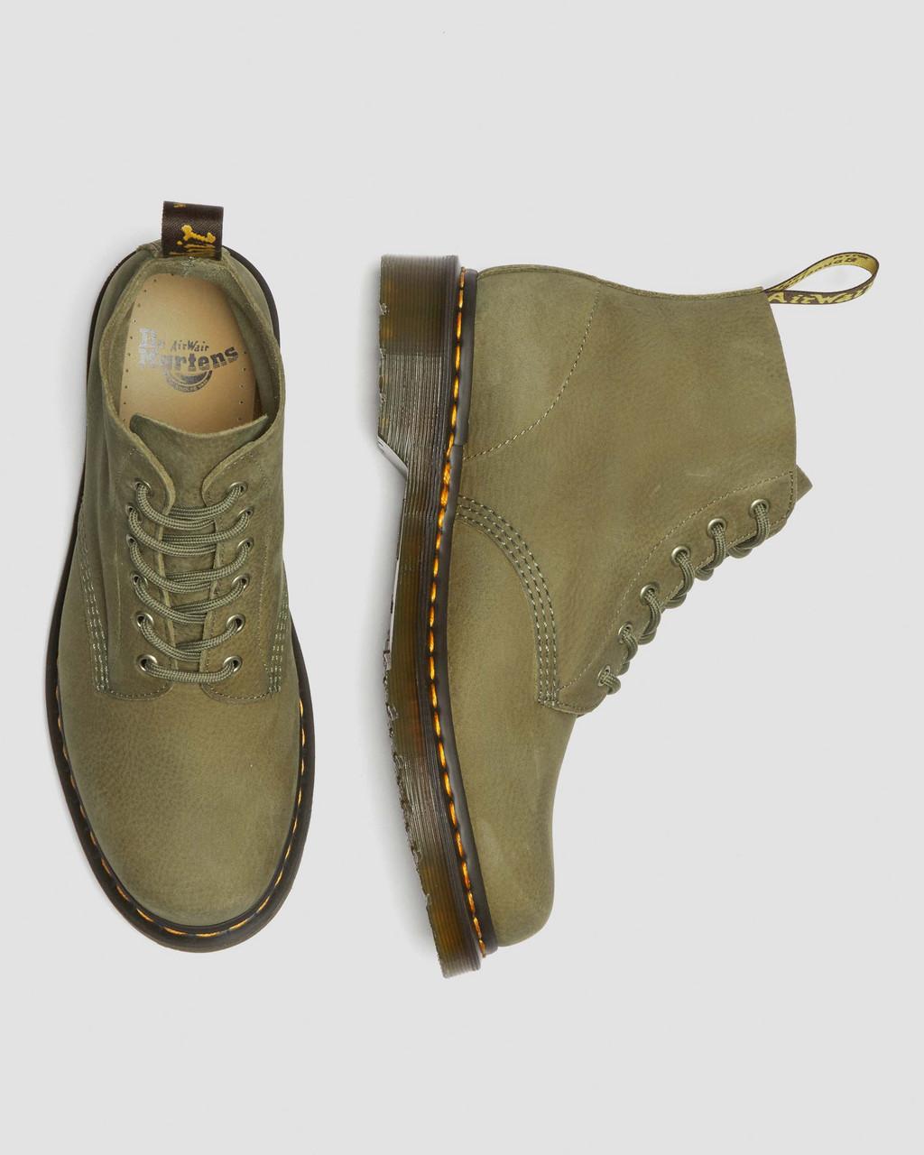 Pánské Kotníkové Boty Dr Martens 101 Tumbled Nubuck Leather Olivy Zelené | 79053015