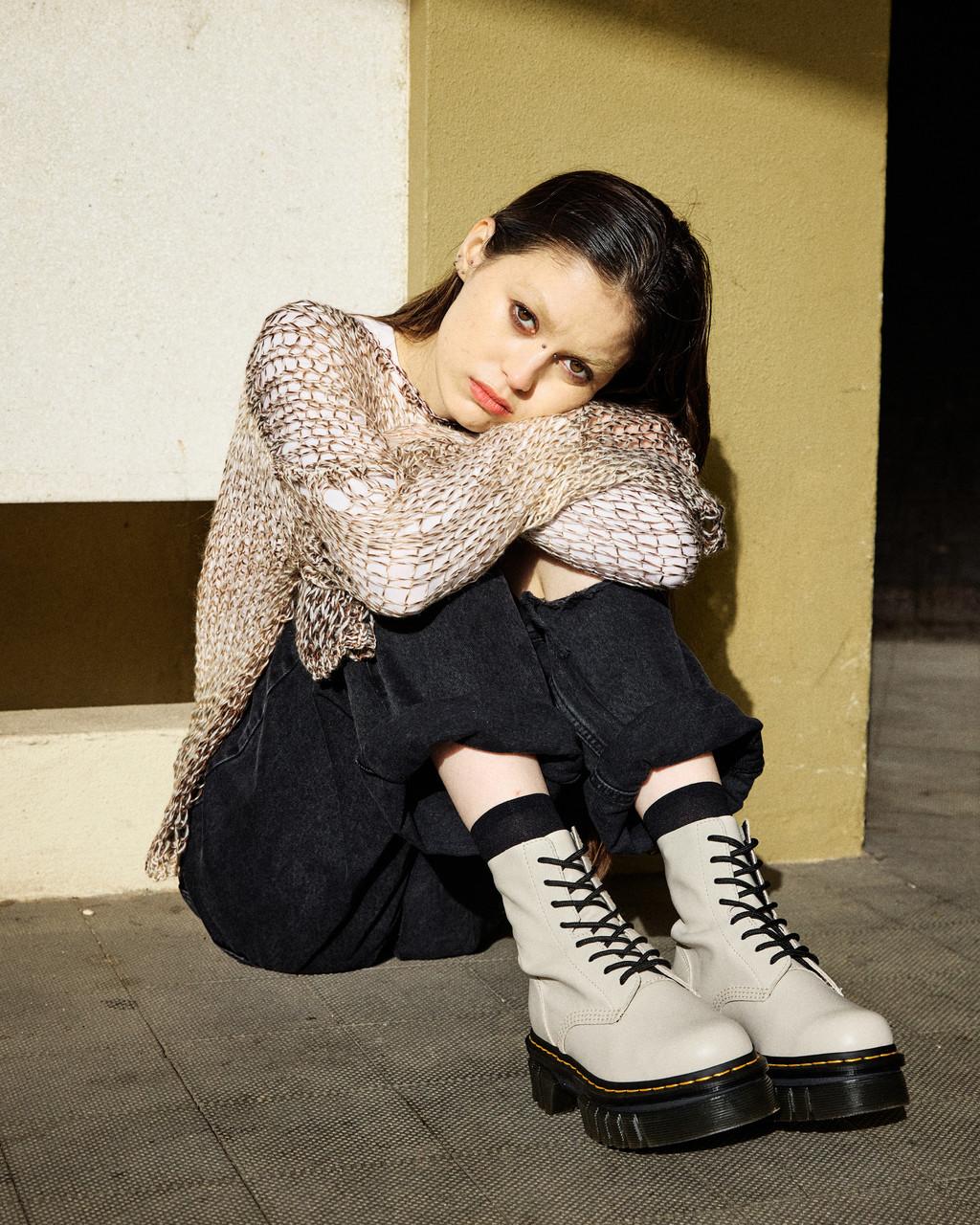Pánské Kotníkové Boty Dr Martens Audrick Nappa Leather Platform Bílé | 85243339