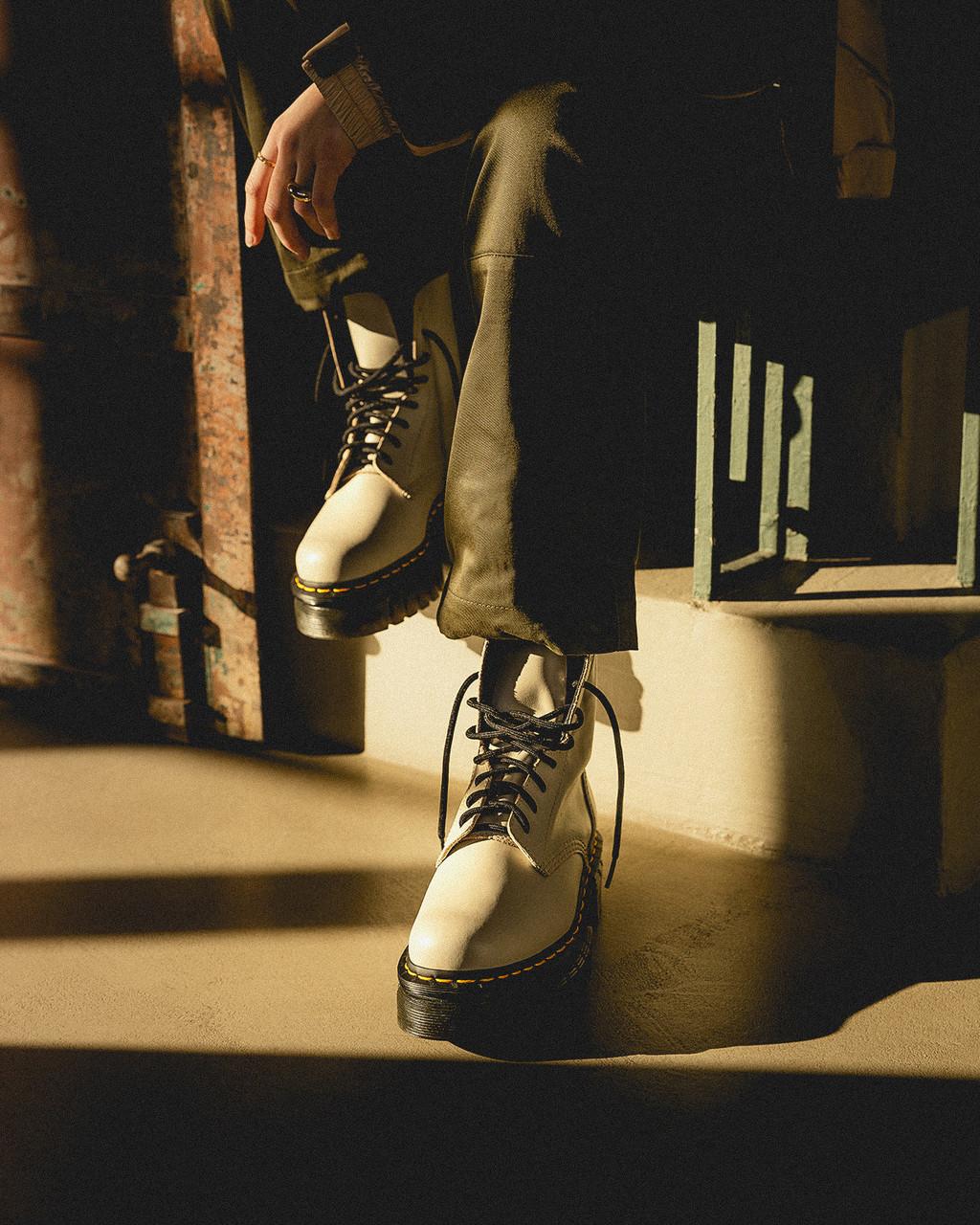 Pánské Kotníkové Boty Dr Martens Audrick Nappa Leather Platform Bílé | 85243339