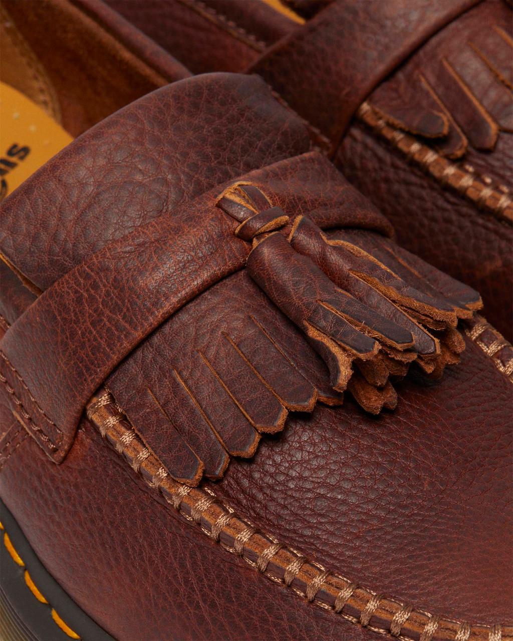 Pánské Loafers Dr Martens Adrian Ambassador Yellow Stitch Leather Vínové | 27030092