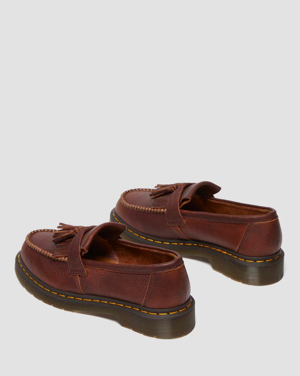Pánské Loafers Dr Martens Adrian Ambassador Yellow Stitch Leather Vínové | 27030092