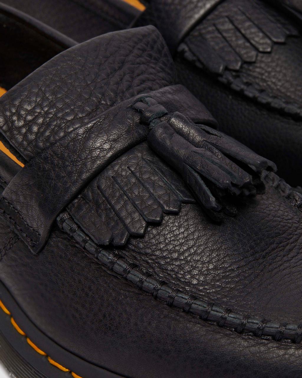 Pánské Loafers Dr Martens Adrian Ambassador Yellow Stitch Leather Černé | 59937301