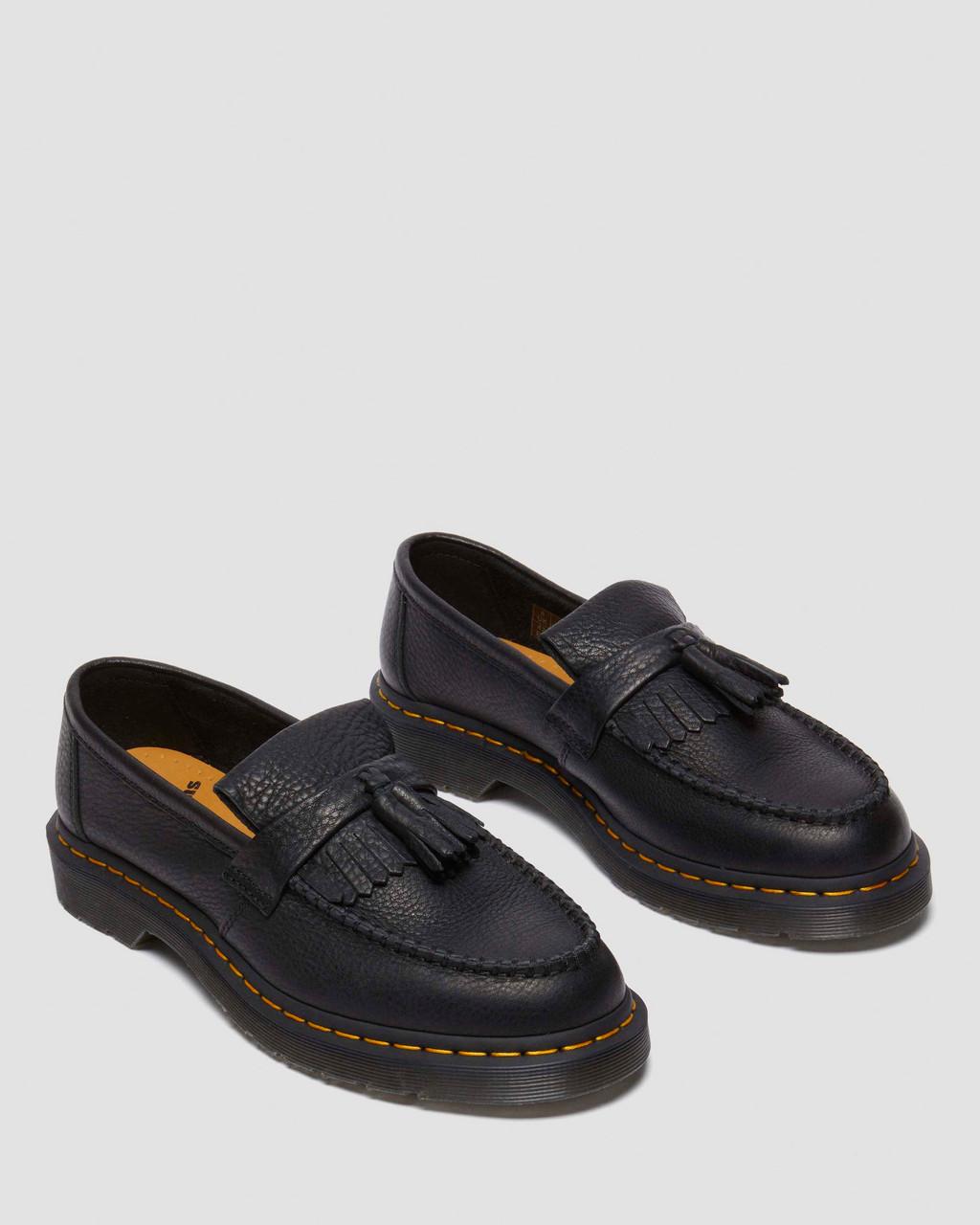 Pánské Loafers Dr Martens Adrian Ambassador Yellow Stitch Leather Černé | 59937301