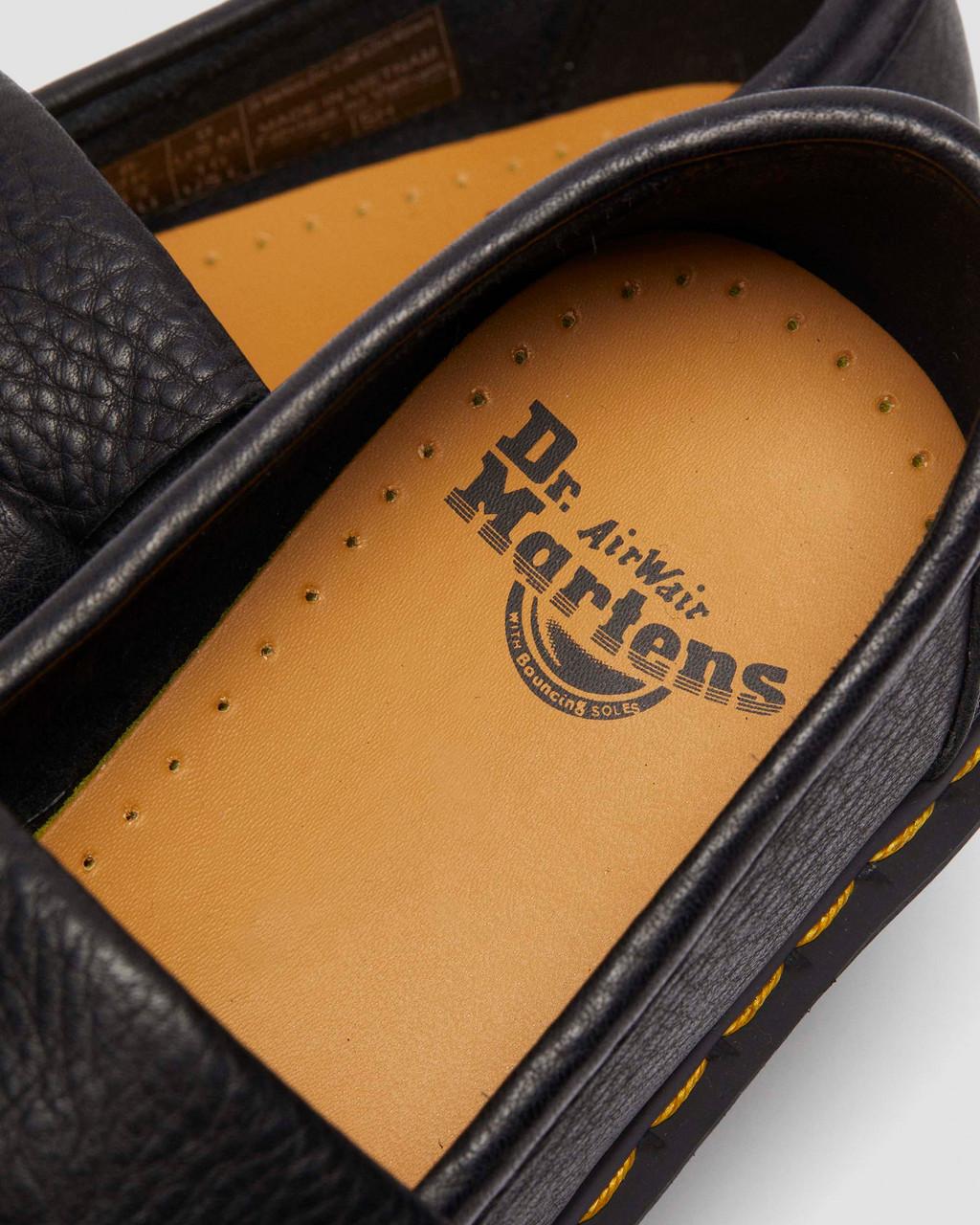 Pánské Loafers Dr Martens Adrian Ambassador Yellow Stitch Leather Černé | 59937301