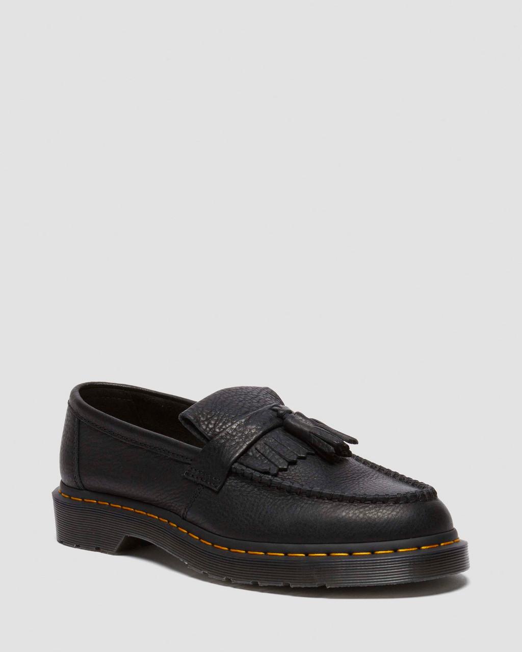 Pánské Loafers Dr Martens Adrian Ambassador Yellow Stitch Leather Černé | 59937301
