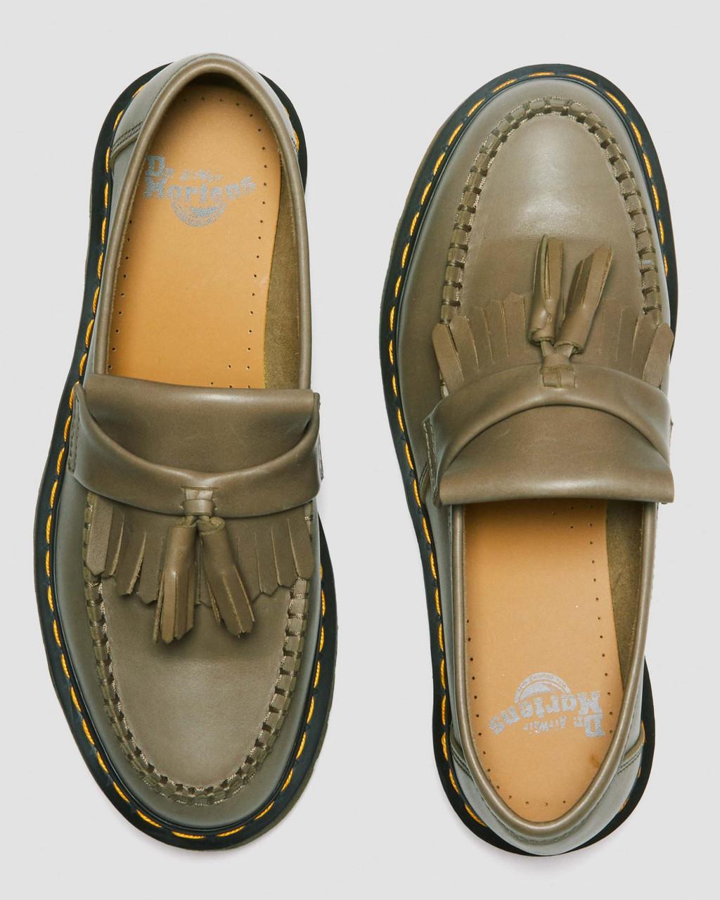 Pánské Loafers Dr Martens Adrian Carrara Leather Tassel Olivy Zelené | 83508119
