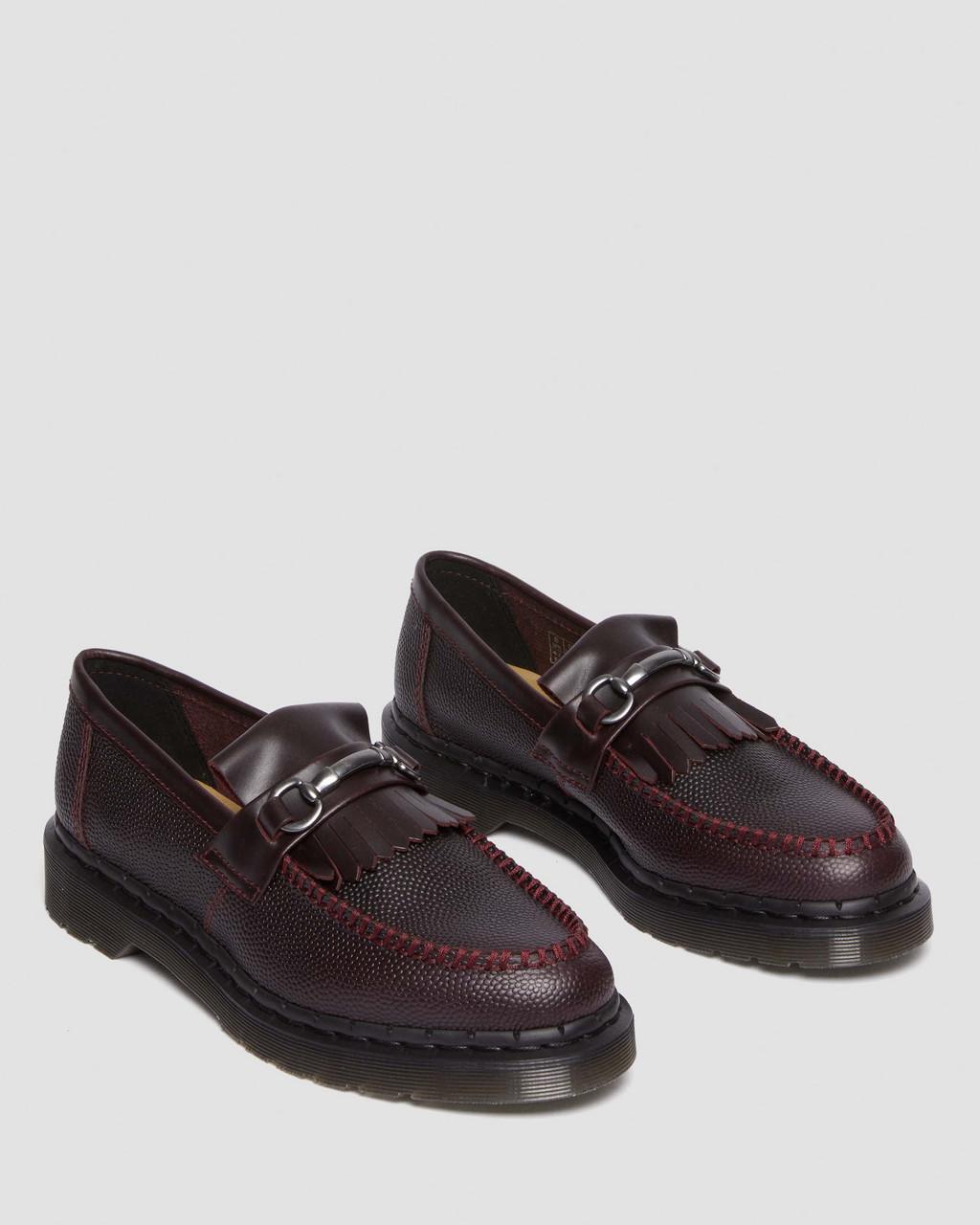 Pánské Loafers Dr Martens Adrian Snaffle Pebble Grain Leather Kiltie Vínové | 37512893