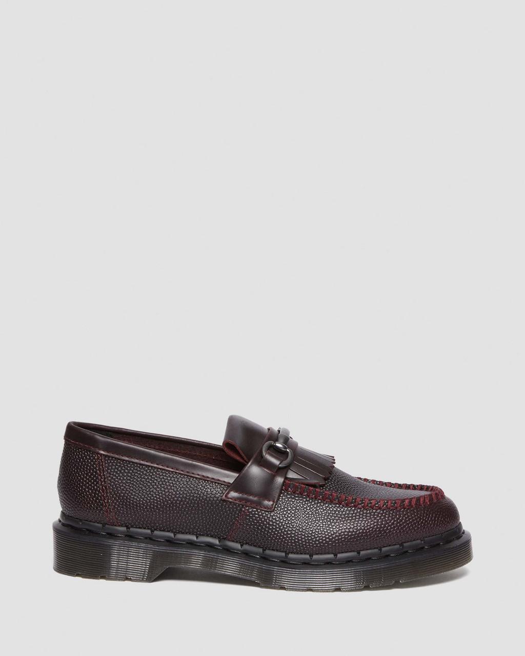 Pánské Loafers Dr Martens Adrian Snaffle Pebble Grain Leather Kiltie Vínové | 37512893