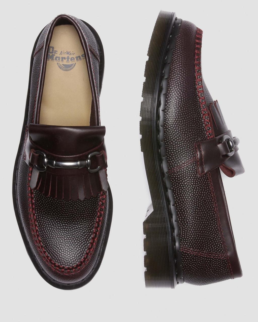 Pánské Loafers Dr Martens Adrian Snaffle Pebble Grain Leather Kiltie Vínové | 37512893