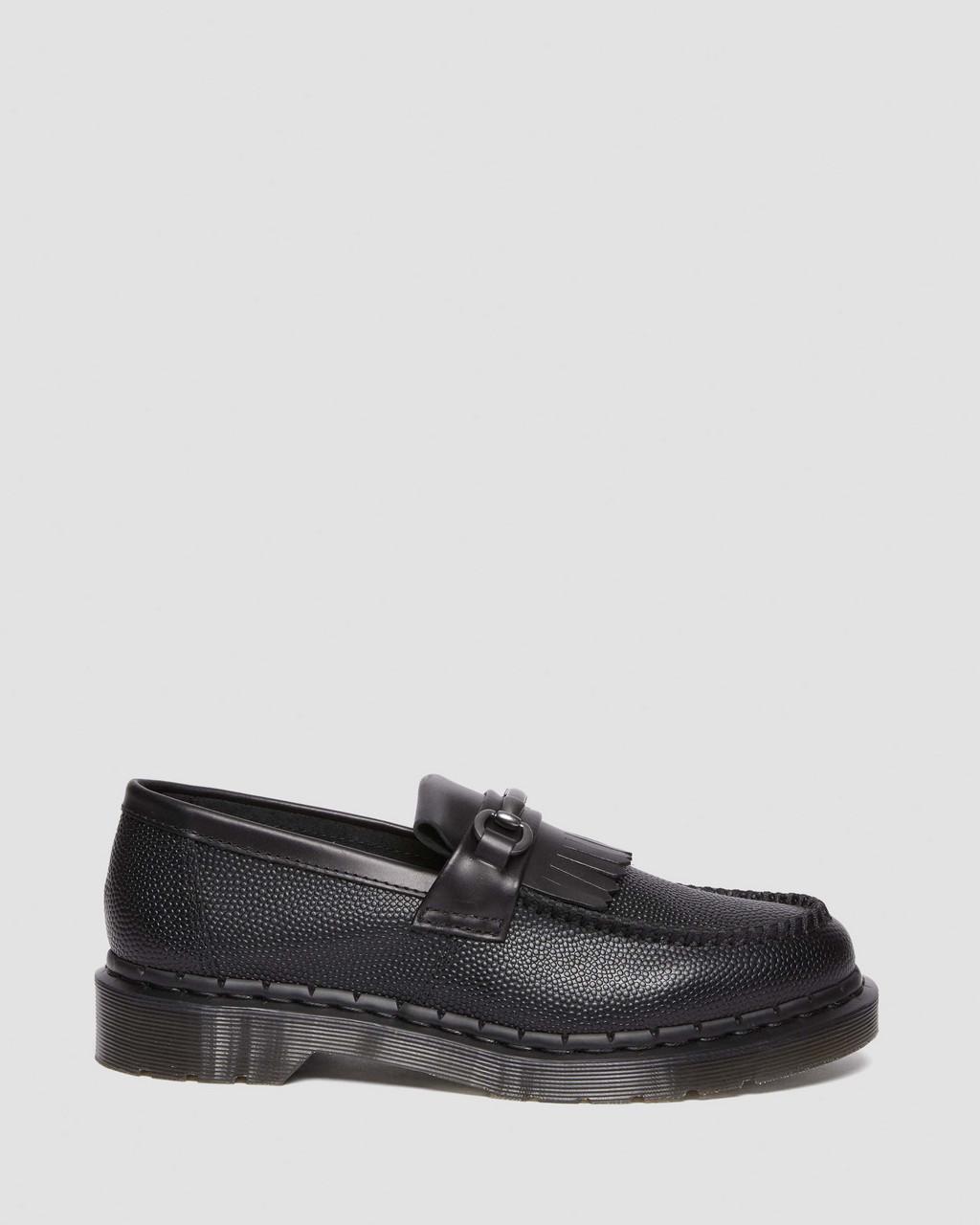 Pánské Loafers Dr Martens Adrian Snaffle Pebble Grain Leather Kiltie Černé | 37761592