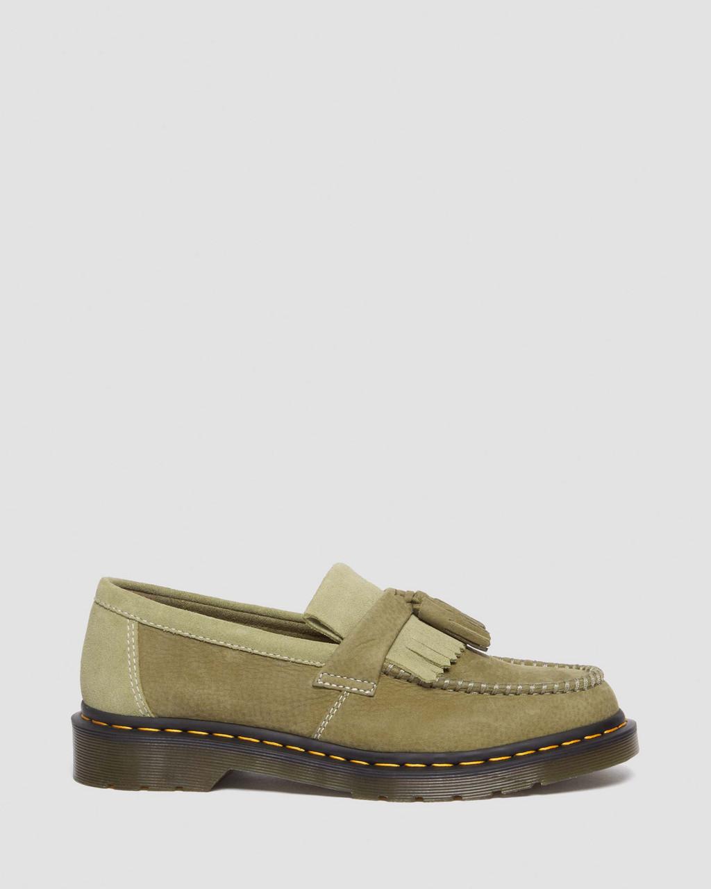 Pánské Loafers Dr Martens Adrian Tumbled Nubuck Leather Tassel Olivy Zelené | 68833193