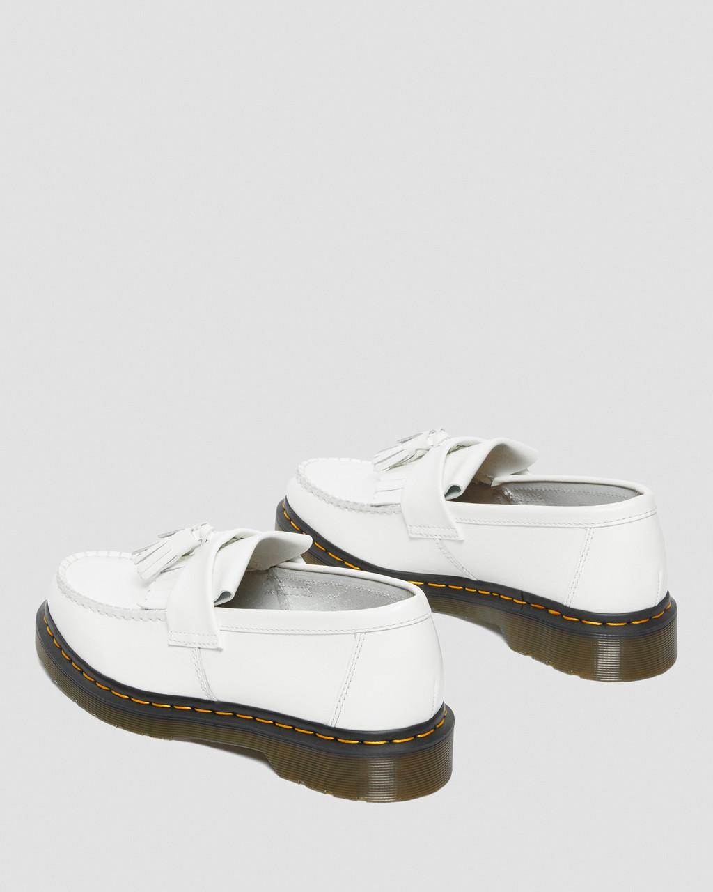 Pánské Loafers Dr Martens Adrian Yellow Stitch Leather Tassel Bílé | 68631282