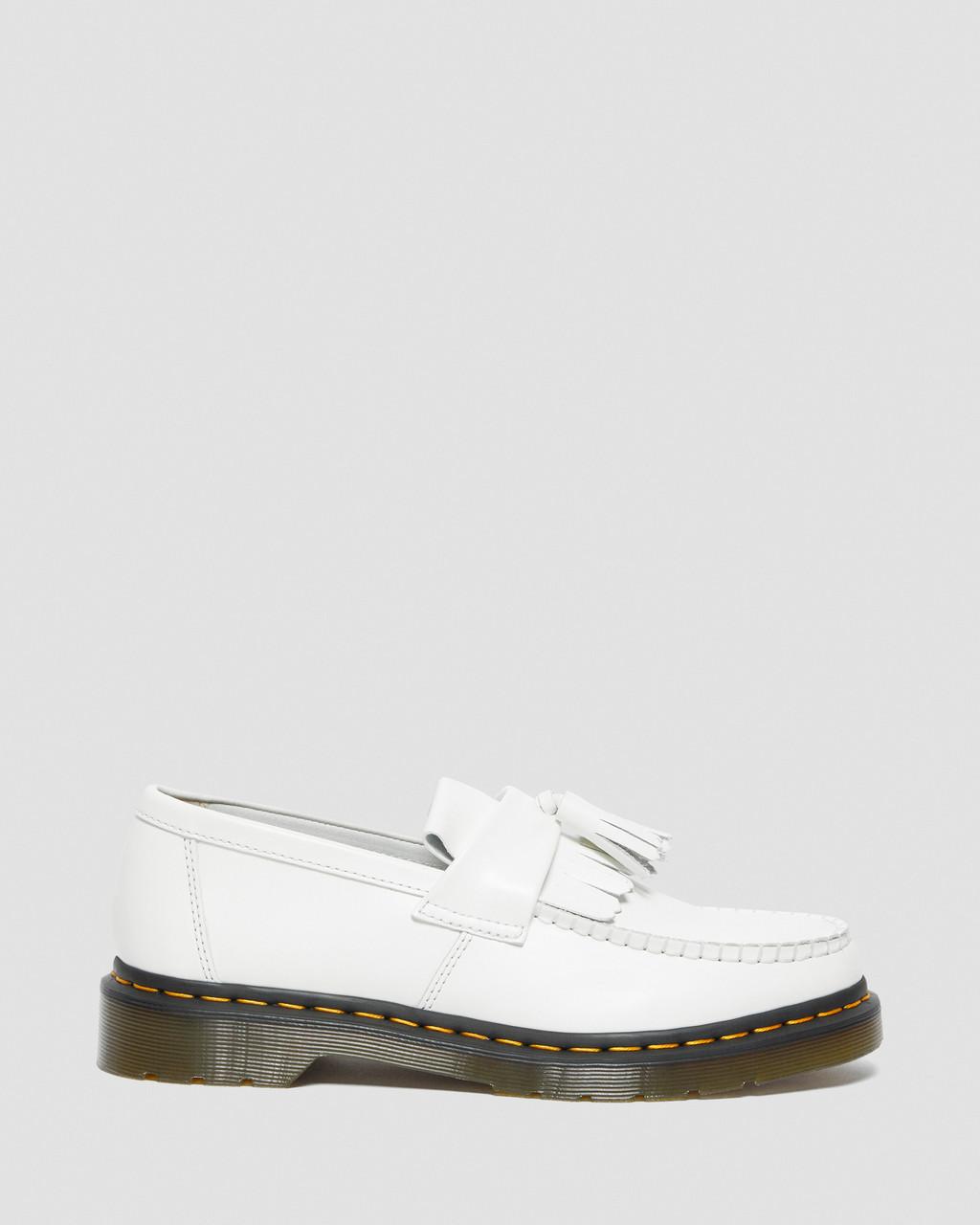 Pánské Loafers Dr Martens Adrian Yellow Stitch Leather Tassel Bílé | 68631282