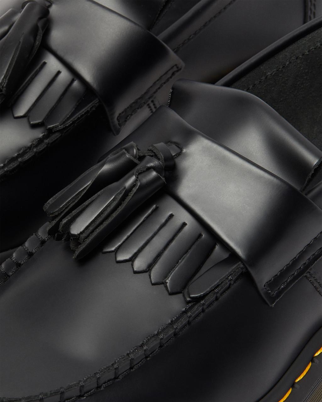 Pánské Loafers Dr Martens Adrian Yellow Stitch Leather Tassel Černé | 78730835