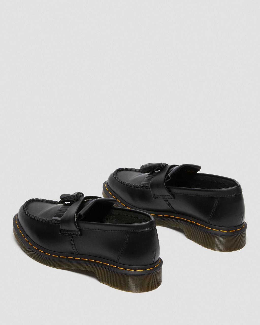 Pánské Loafers Dr Martens Adrian Yellow Stitch Leather Tassel Černé | 78730835