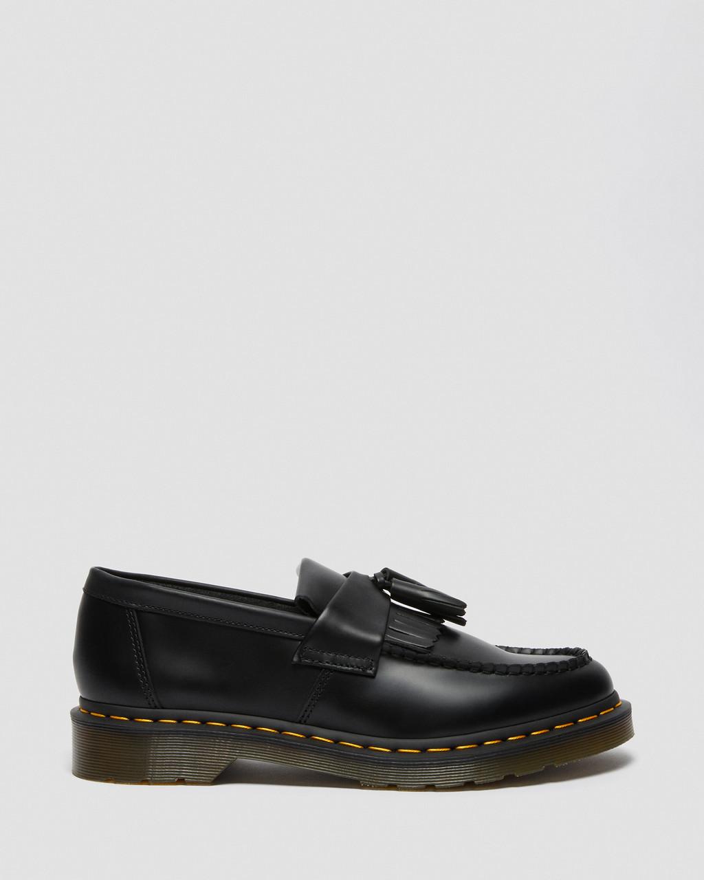 Pánské Loafers Dr Martens Adrian Yellow Stitch Leather Tassel Černé | 78730835