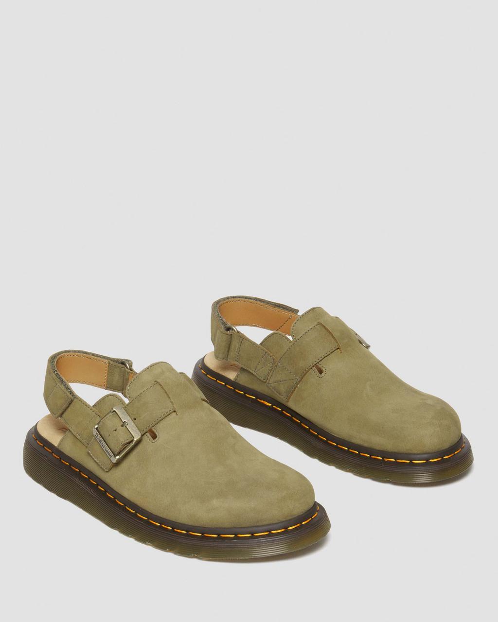 Pánské Mules Dr Martens Jorge II Tumbled Nubuck Leather Slingback Olivy Zelené | 30120852